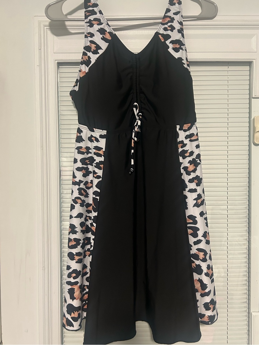 Black, White, and Cheetah Print Bathing Suit Top
